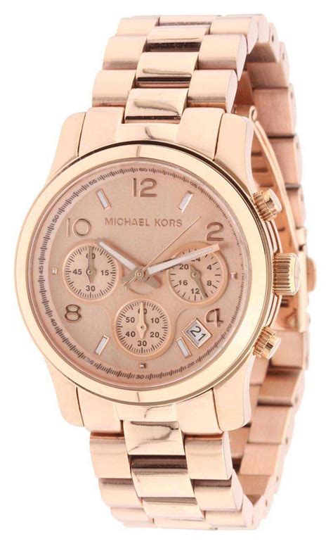 michael kors chronograph watch rose gold navy amazon|rose gold mk watch cheap.